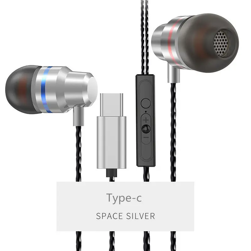 سماعات أذن من النوع C، سماعات أذن رياضية للجري داخل الأذن، سدادة أذن مقاومة للعرق مع ميكروفون للهاتف المحمول Xiaomi Note3