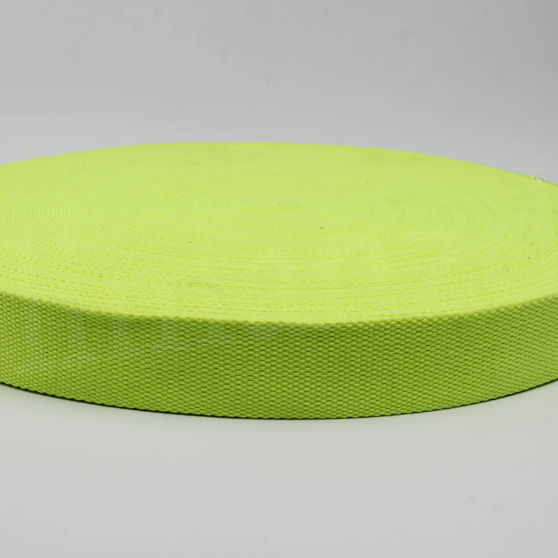 

New Arrival Fashion Color Bright Green Yellow 1.5 Inch Cotton Webbing Hot Sale