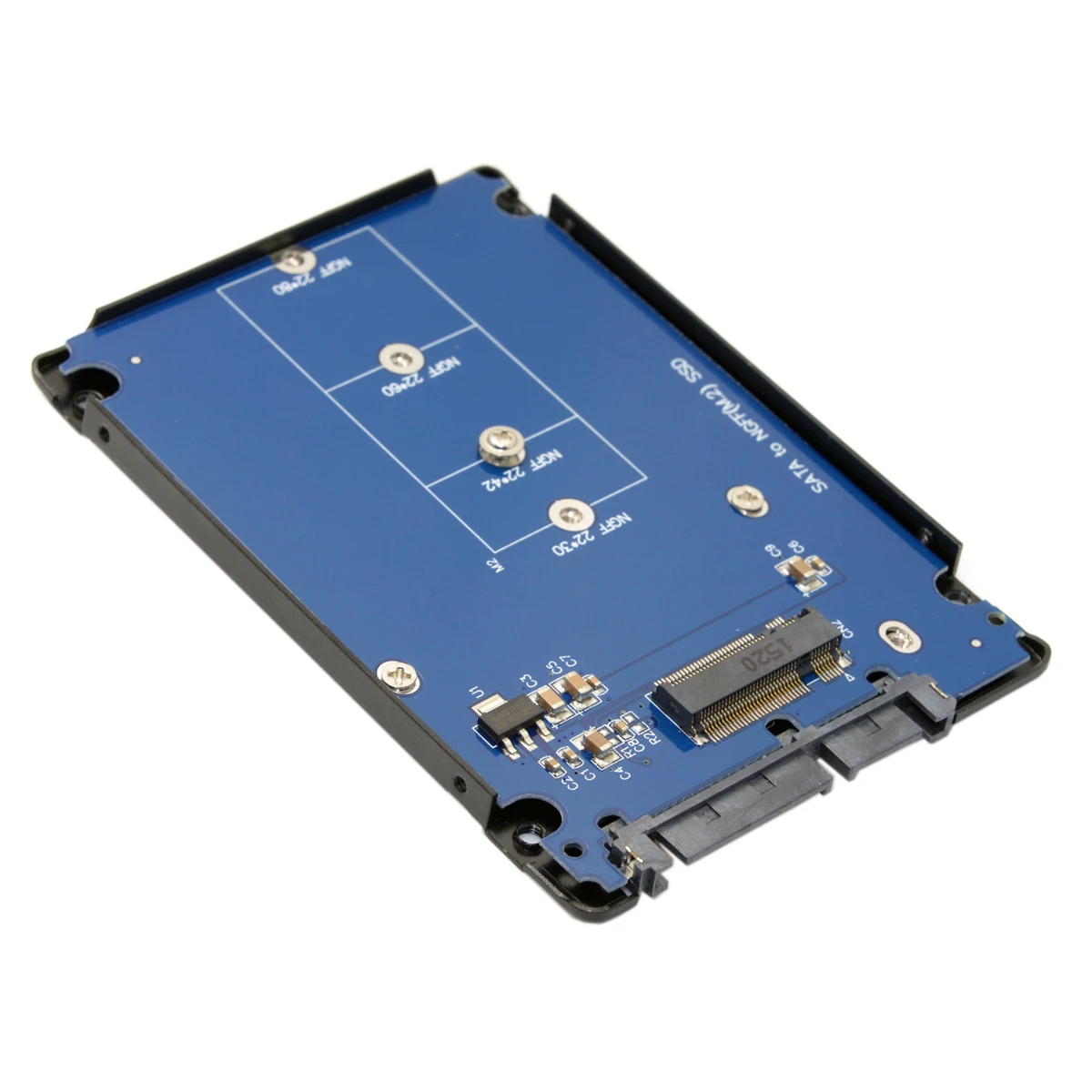 

Переходник для карты-адаптера CY B + M Key Socket 2 M.2 NGFF (SATA) SSD на 2,5 SATA с черным металлическим чехлом