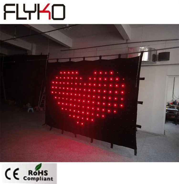 

2m*3m party stage item image videos display P15 indoor LED video curtain with SD/PC controller