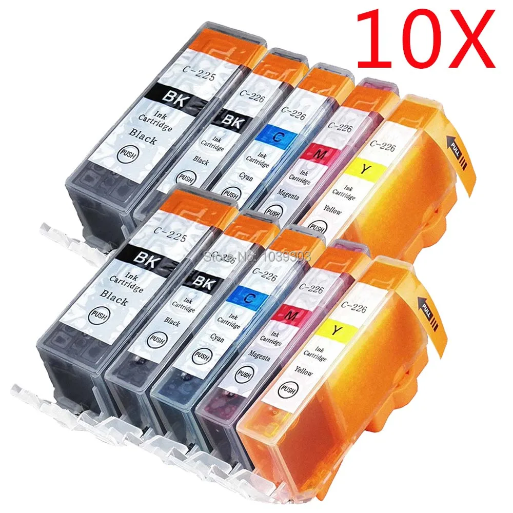 

10 Pack Compatible For Canon PGI-225 CLI-226 with Canon Pixma iP4820, iP4920 ,iX6520,MG5120, MG5220, MG5320, MG6120, MG6220