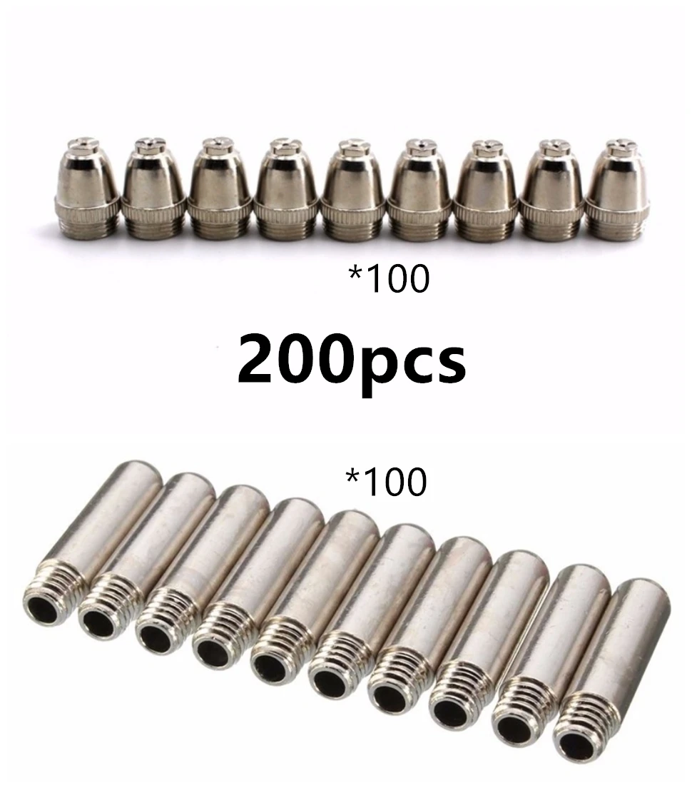 Plasma Cutting consumables electrode+ tip 100 sets for Cutting Torch WSD60P AG60 SG55 cutting Knife Tip 200pcs