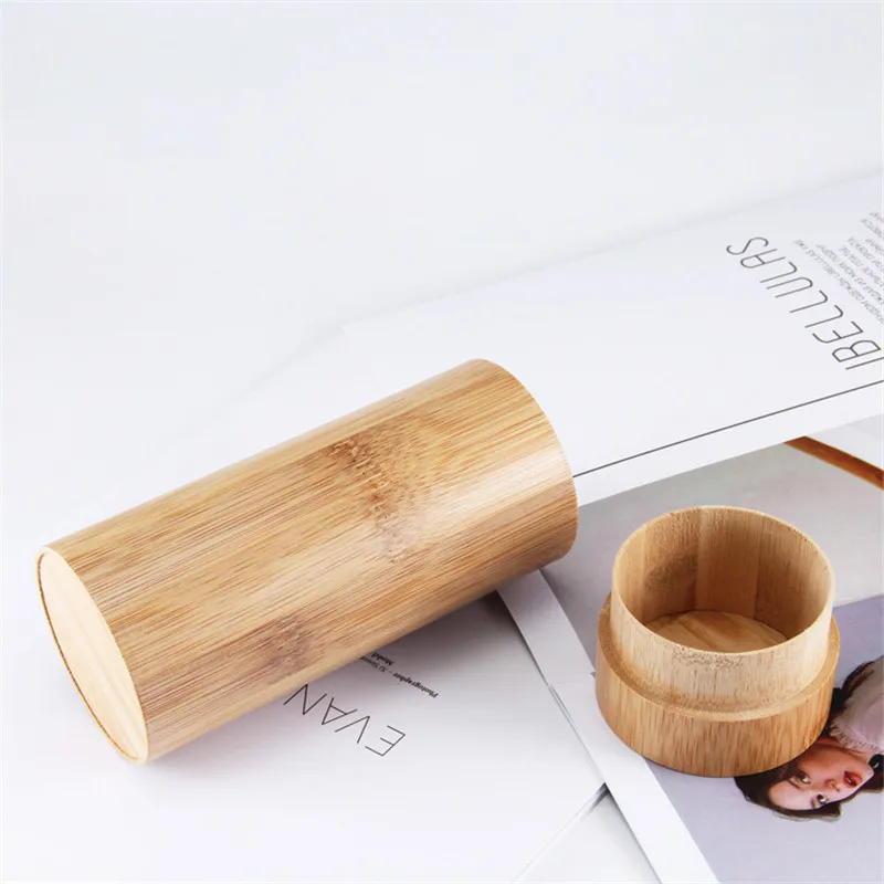 100pcs/lot Handmade Glasses Case Natural Retro Bamboo Sungalsses Box Cylinder Little Items Storage Container