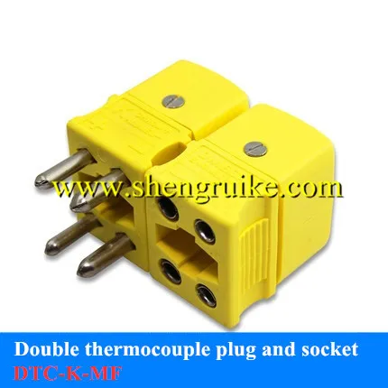 K type double thermocouple plug and socket four pin double connector