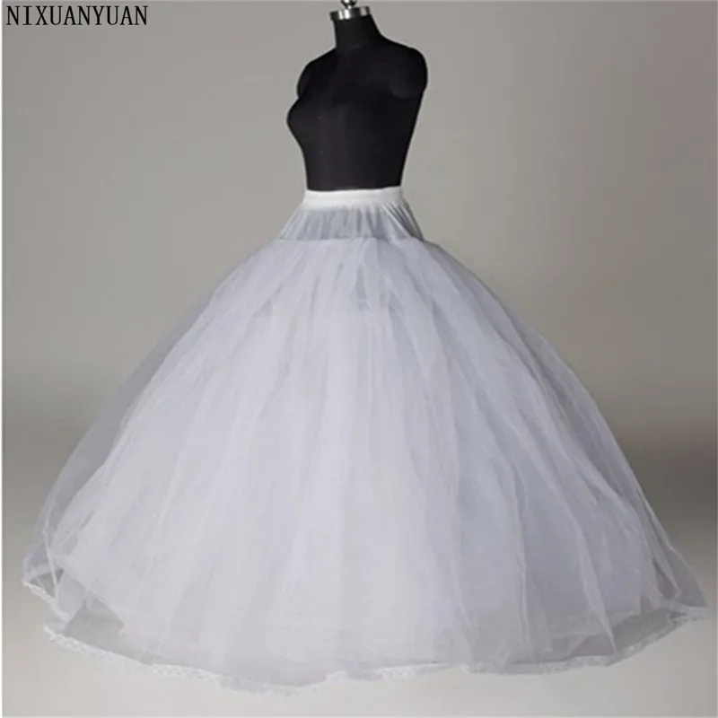 Hochzeit Petticoat Billig Brauthochzeits-accessoires Weiß Petticoat Mit Rand Spitze Appliques Ballkleid Petticoat Für Hochzeitskleid