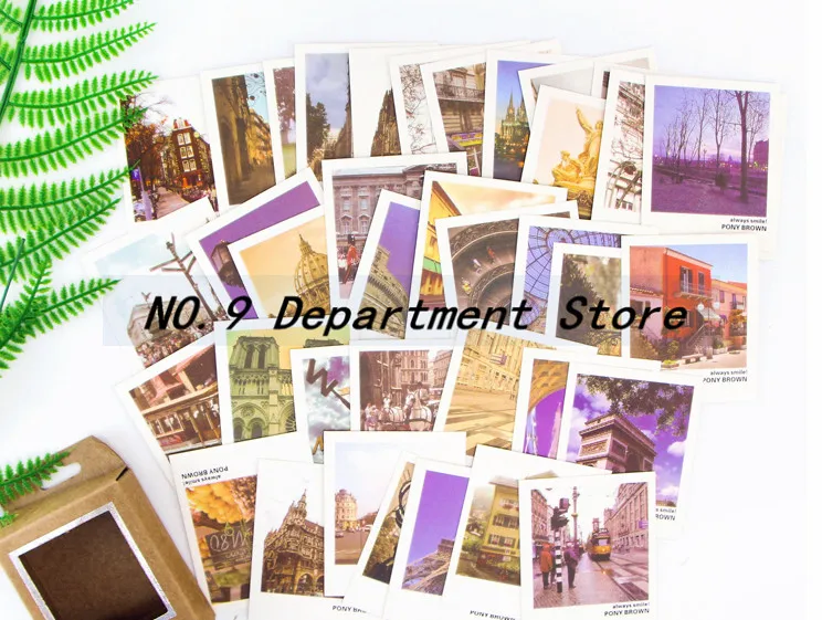 40pcs/box 8 designs Optional cartoon animals retro Landscape/Life/Flag/Love mini Gift greeting card set postcard Message card