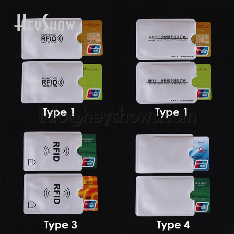 2000pcs Bank RFID Card Holder Blocking ID Protector Anti Scan Case Secure Sleeves Aluminium Foil Shielding Bag Degaussing Proof