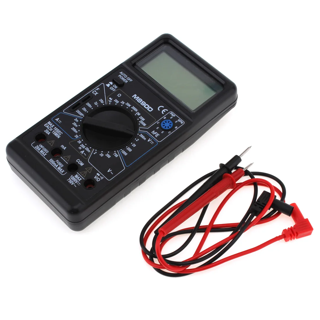 M890D เครื่องทดสอบมัลติมิเตอร์แบบดิจิตอลยานยนต์ไฟฟ้าทรานซิสเตอร์ Peak Tester Meter AC DC Capacitance เครื่องวัดแรงดันไฟฟ้า