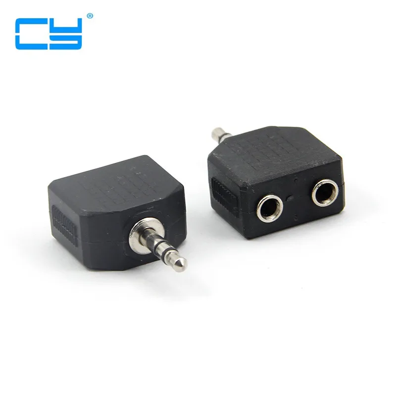 2で1女性へ男性オーディオラインヘッドホントランスデューサオーディオadapteコンボアダプタ適応3.5オーディオスプリッタ用ヘッドセットマイク