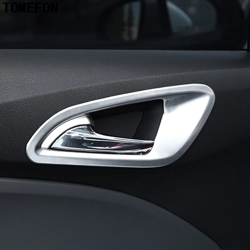 4PCS For Chevrolet Cruze 2017 2018 Stainless Steel Matte Handle Cover Detector Trim Inner Door Handle Bowl Cup Frame Car Styling