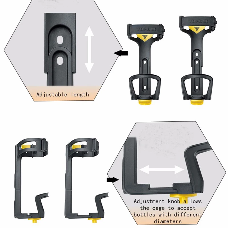 Topeak TMD08B Modula JAVASLIM CAGE Adjustable Water Bottle/Travel Mug Cage for carrying a travel mug of coffee/Mini Speaker