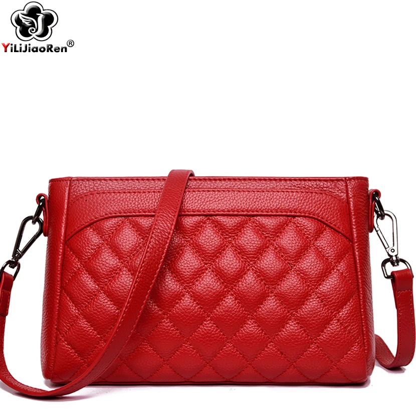 Luxury Brand Diamond Lattice Shoulder Bag Female Fashion Genuine Leather Women Bags Designer Crossbody Bags for Women Clutch Sac