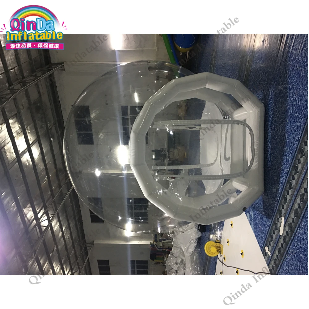 4m Diameter+2m Entrance Inflatable Lawn Dome Camping Tents Outdoor Single Tunnel Inflatable Bubble Tent