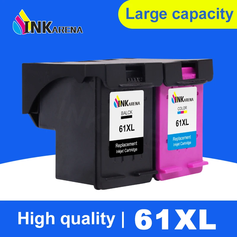 INKARENA Remanufactured Ink Cartridge Replacement for HP 61XL 61 Deskjet 1050 2050 1055 3054 3050A 3052A 2512 Printer Refill