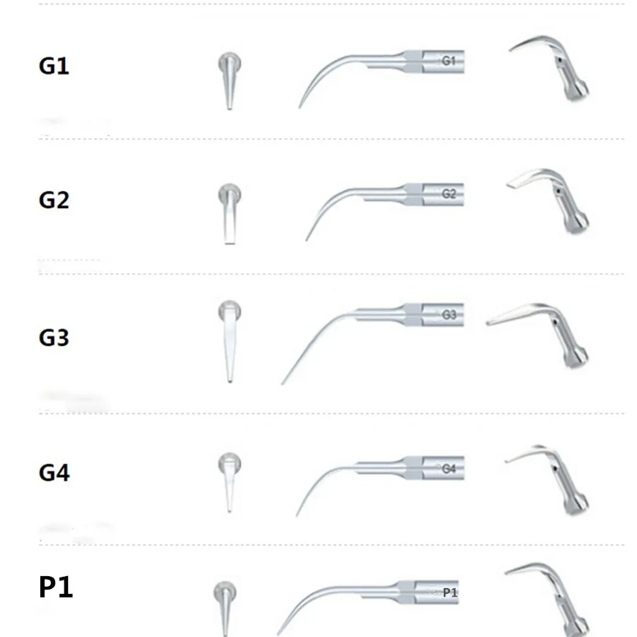 10 stücke G1,G2,G3,G4,P1, p3 Dental Scaler Tipps Fit EMS Woodpecker Ultraschall Scaler Handstück Dental Ultraschall Scaler Skalierung Spitze – Detail 2