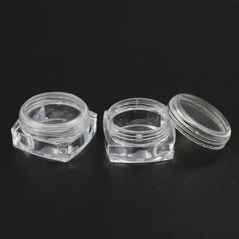 

50pcs/Lot 10g Gram Square Clear Plastic Jar With Lid Cosmetic Jars Empty Sample Containers Cream Jars Cosmetic Packaging Bottle