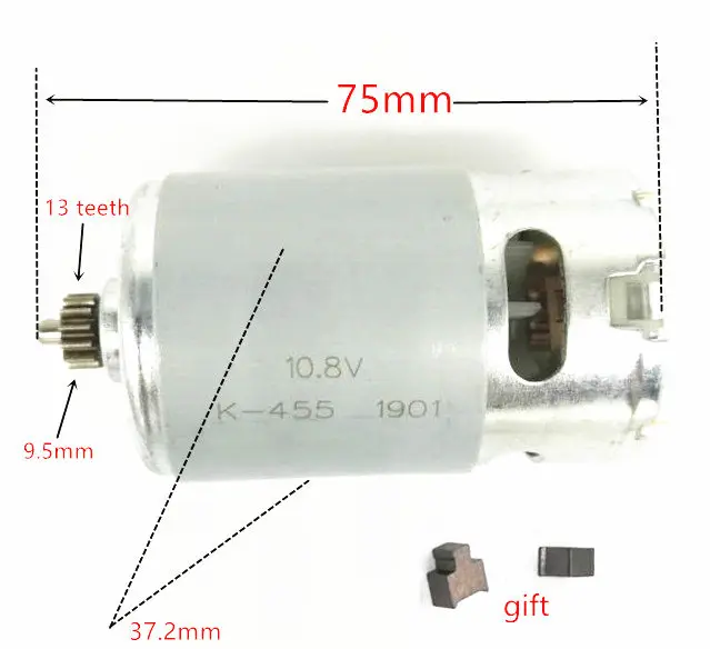 13 Teeth Motor 10.8V 12V 14.4V 18V RS-550VC Replace  For BOSCH MAKITA HITACHI HILTI RYOBI CORDLESS DRILL