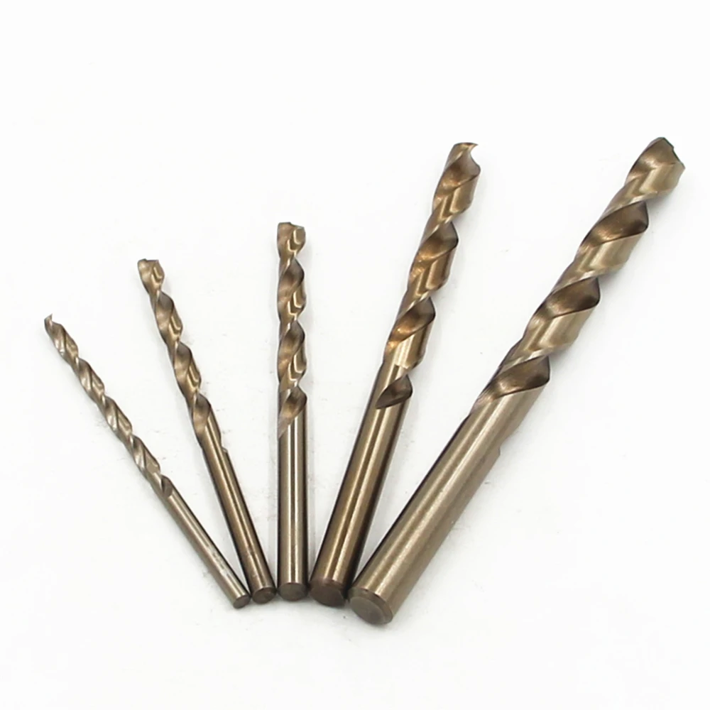 HSS 5Pcs/Set  Twisted Drill Bit Set M35 Saw Set Steel  Roast yellow  4mm 5mm 6mm 8mm 10mm woodworker DIY metal drilling