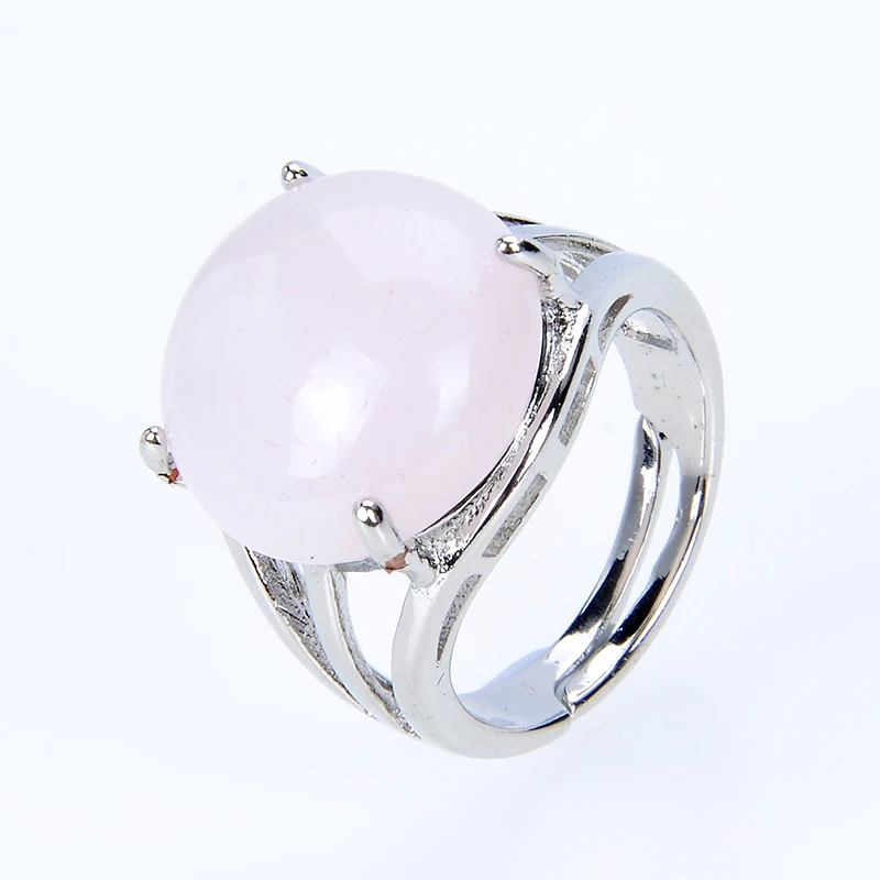 Hollow Full Ring Natural Stone Finger Rings Amethysts Lapis Lazuli Opal Pink Quartzs Party Mid Wedding Rings Women Jewelry