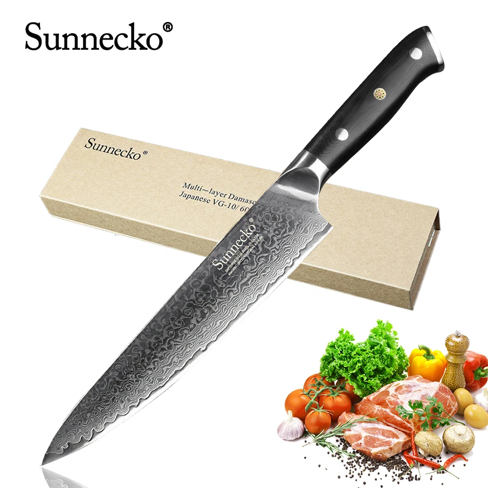 

SUNNECKO Damascus Steel Japanese VG10 Chef Knife Blade Kitchen Cooking Knives Gift Box Meat Fishing Fillet Deboning Accessory