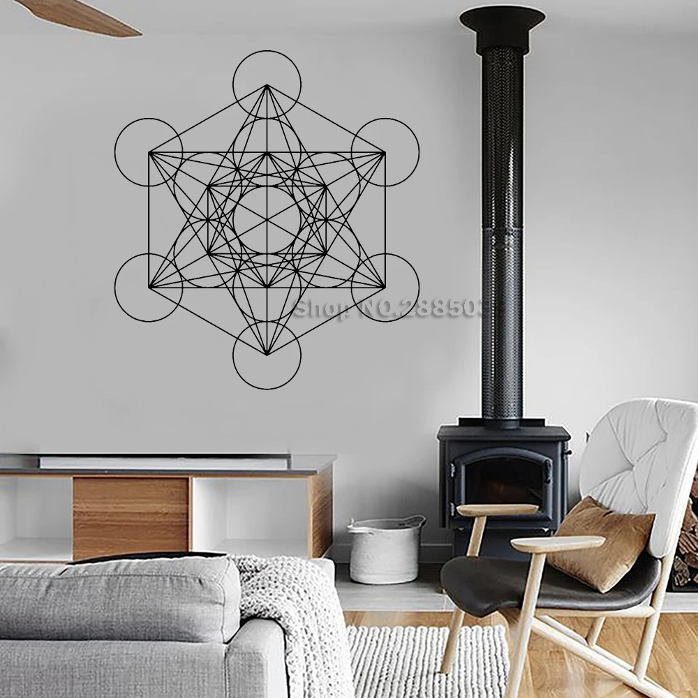 Cube Geometric Vinyl Wall Decal Sticker Removable Wall Decor Office Mural Unique Design Wallpapers Modern Vinilos Paredes LC692