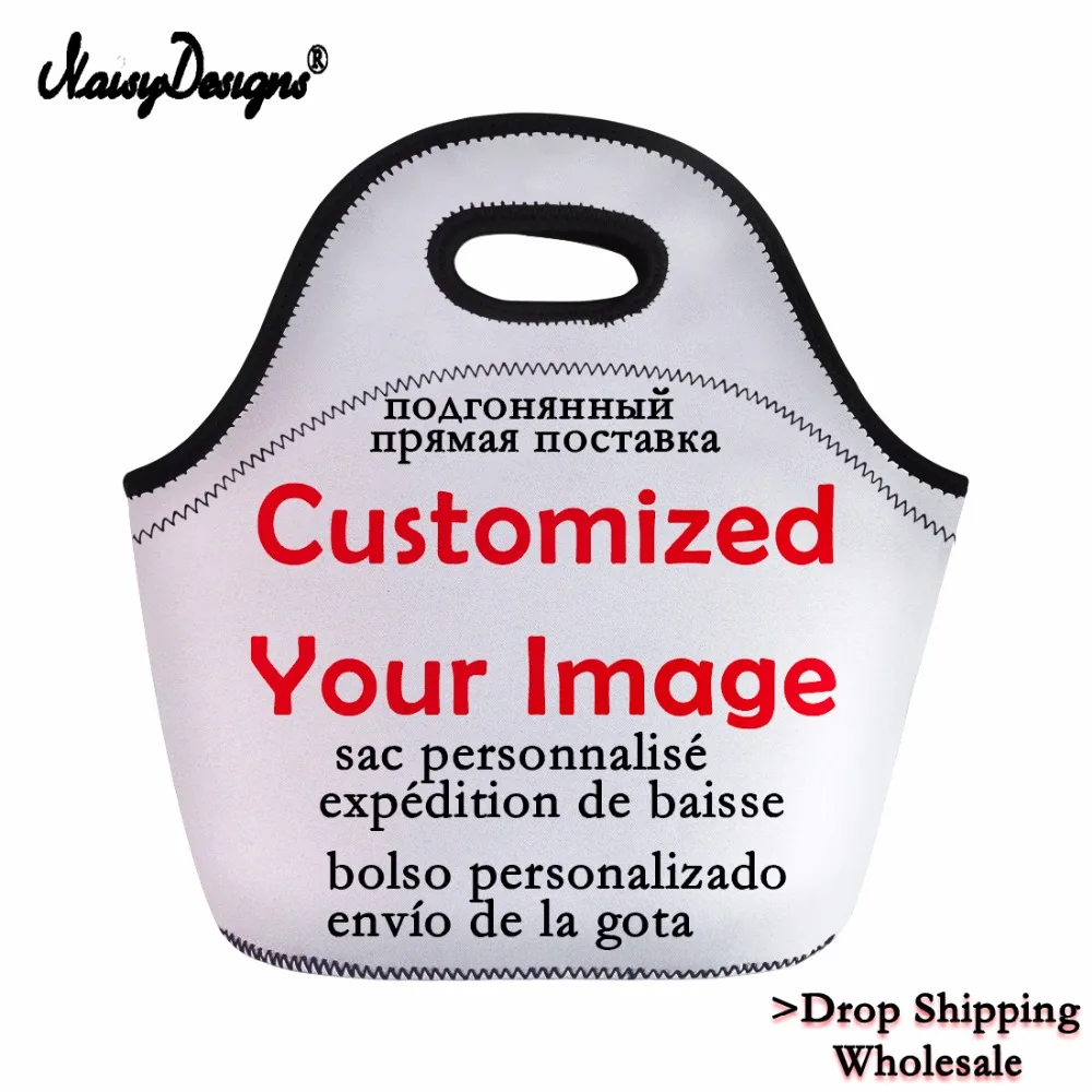 Custom Your Photo Image Lunch Bags Portable Insulated Food Picnic Women Kids Men Cooler Box Tote for Girls Drop Shiping