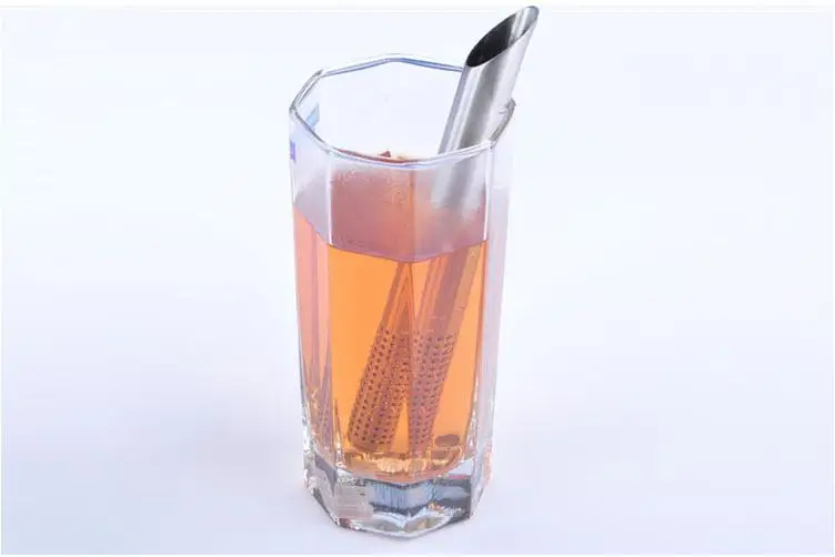 100Pcs Tea Filters 304 Stainless Steel Tea Stick Tube Long Tea Infuser Strainer Wholesale SN619