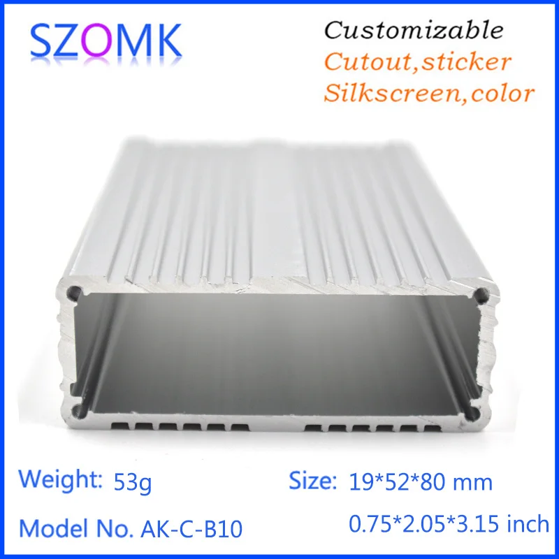 1Pcs 19*52*80mm small electronics aluminum enclosure case anodized instrument box szomk diy electronics enclosure pcb box