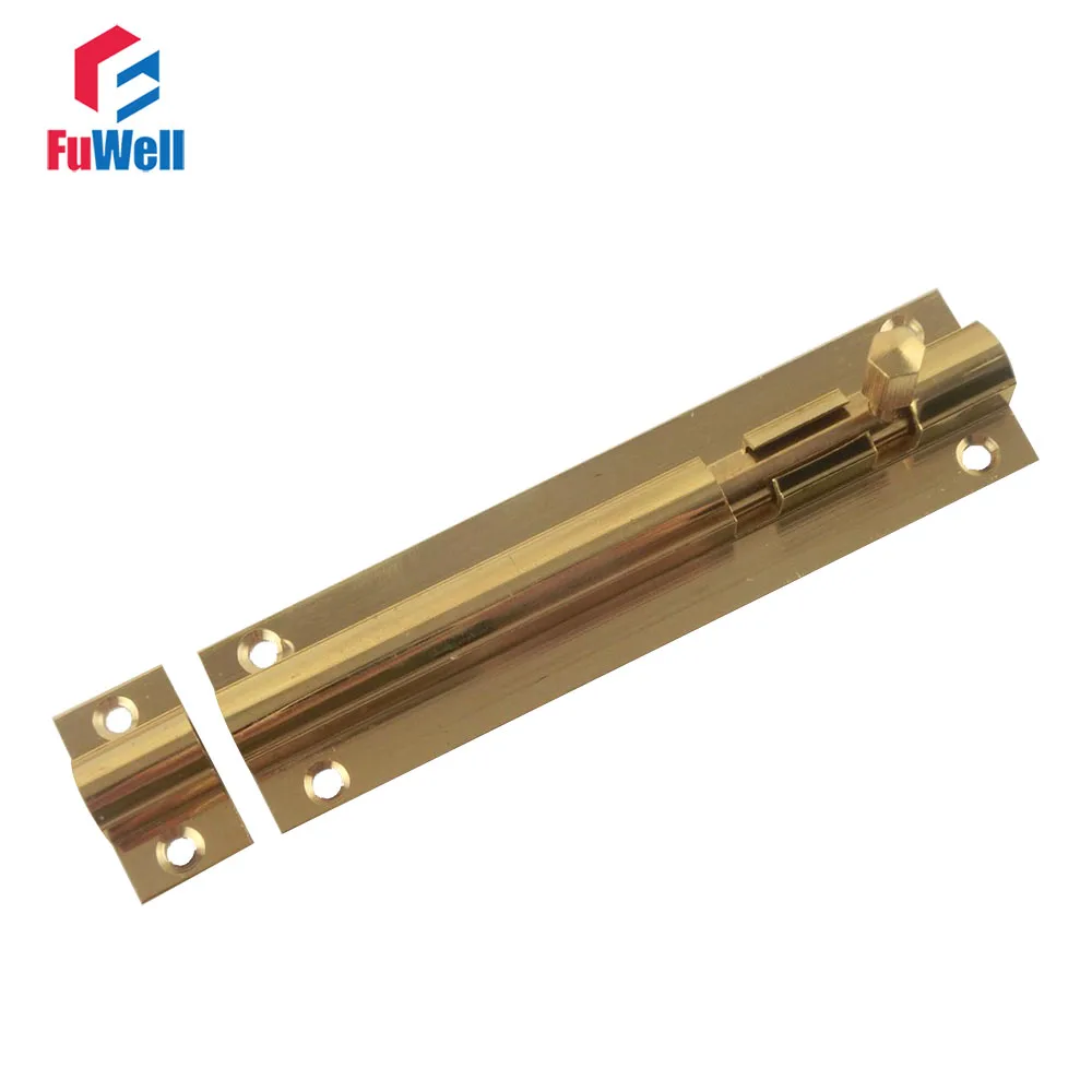 2pcs 4 Inch Brass Barrel Bolt with Screws Wholesales 101mm Length Bathroom Barrel Bolt Latch Lock