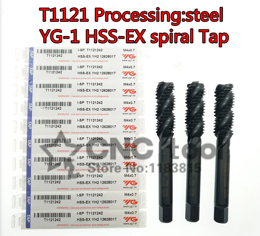 M3 M3.5 M4 M5 M6 M7 M8 M10 M12 South Korea YG - 1 T1121 High quality spiral tap Processing: steel Free shipping