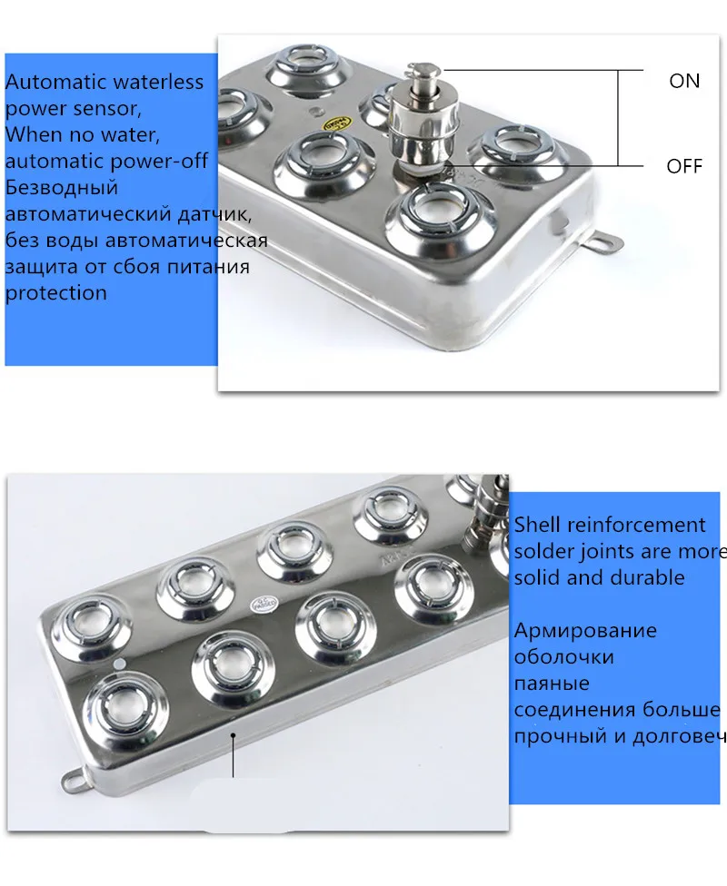 DC 48V 5000ML/1H przemysłowe 10 głowy ultrasoniczny dyfuzor Fogger nawilżacz powietrza akcesoria fontanna staw Atomizer cieplarnianych H