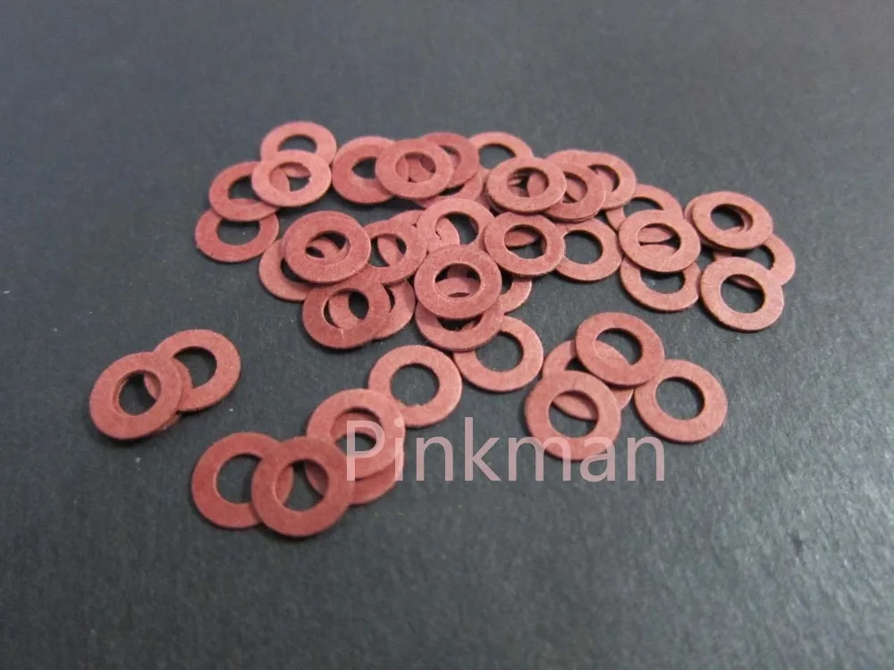 

1000 Pcs M6 6mmx12mmx0.8mm Red Insulating Fiber Washer