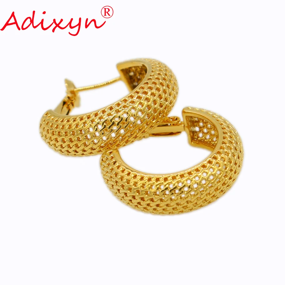 

Adixyn Gold Color Earrings For Women Girls Arab Ethiopian Fashion Jewelry African Items N12123