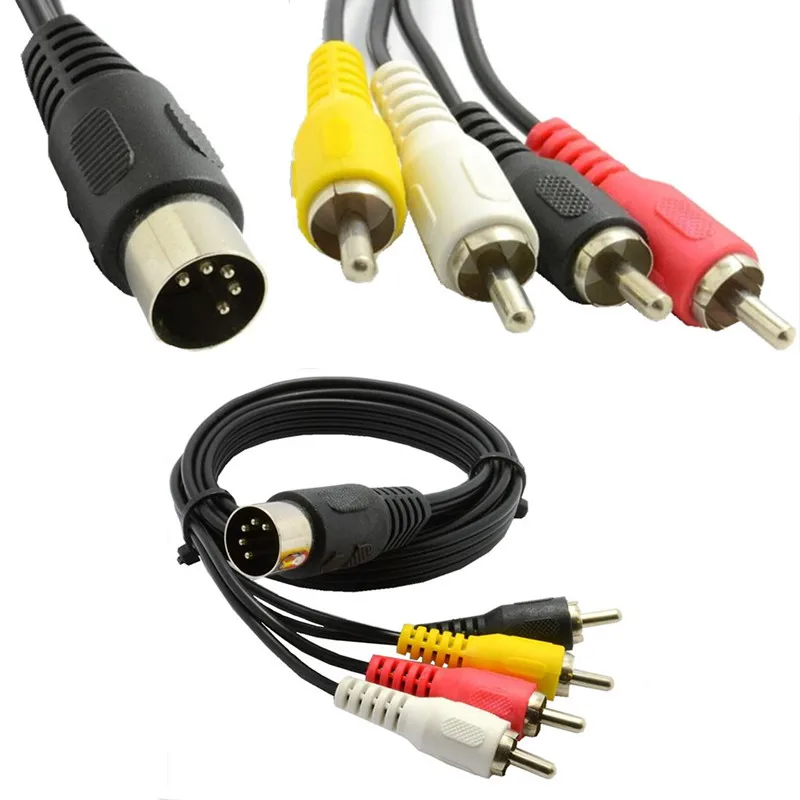 5 Pin wtyk męski Din do 4 x RCA Phono męski wtyk Audio kabel 1.5 m