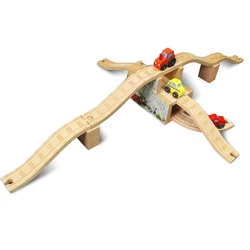 P026 Luxury Triplex combination of snow Bridge traffic hub can freely assembling toys compatible with  wooden train track