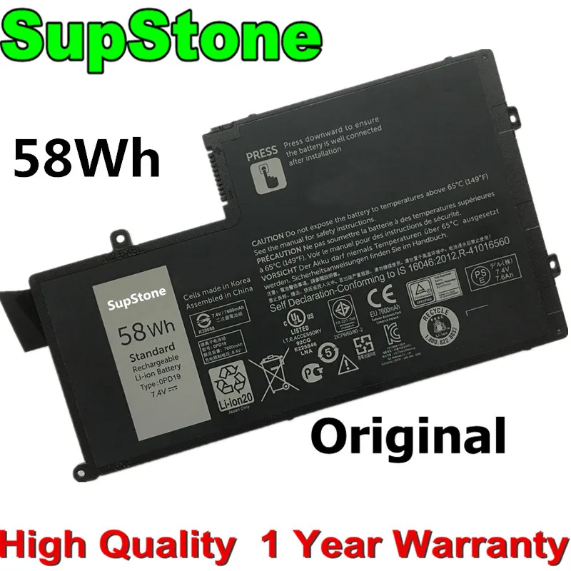 Imagem -01 - Supstone-bateria do Portátil para Dell Inspiron 1555475548 5443 5448 01v2f6 para Latitude3550 0dfvyn Opd19 Trhff P51g 7.4v 58wh 0pd19 supstone bateria do portatil para dell inspiron 1555475548 5443 5448 01v2f6 para latitude3550 0dfvyn opd19 trhff p51g 74v 58wh 0pd19 01