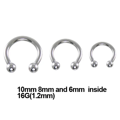 

90pcs free shipping stainless steel Nostril Nose Ring Mixed sizes Ball Horseshoe Circular 16g