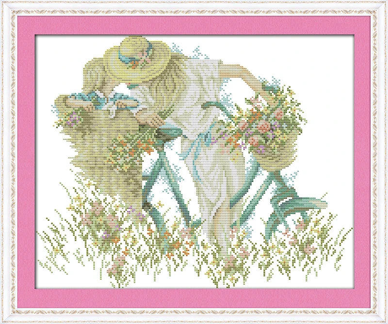 The girl walk with her horse cross stitch kit people 14ct 11ct count print canvas stitches embroidery DIY handmade needlework