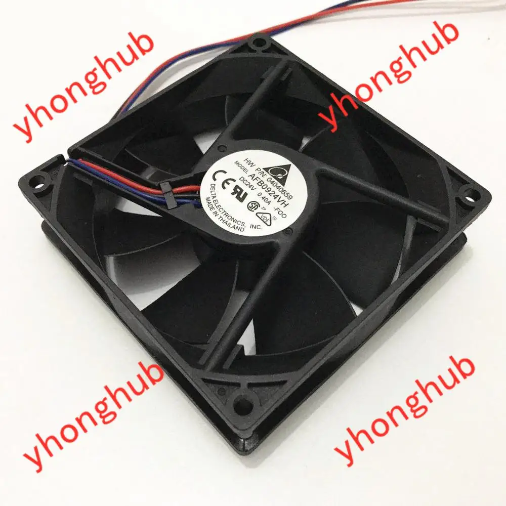 Delta Electronics AFB0924VH F00 DC 24V 0.40A 90x90x25mm Server Cooling Fan