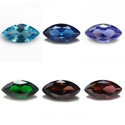 2x4mm~8x16mm Marquise Shape Cubic Zirconia Stone Green Deep Sea Blue Tanzanite Coffee Rhodolite Color 5A Loose CZ Synthetic Gems