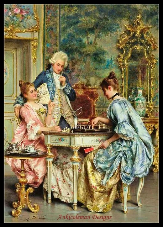 Needlework for embroidery DIY DMC High Quality - Counted Cross Stitch Kits 14 ct Oil painting - The Game Of Chess