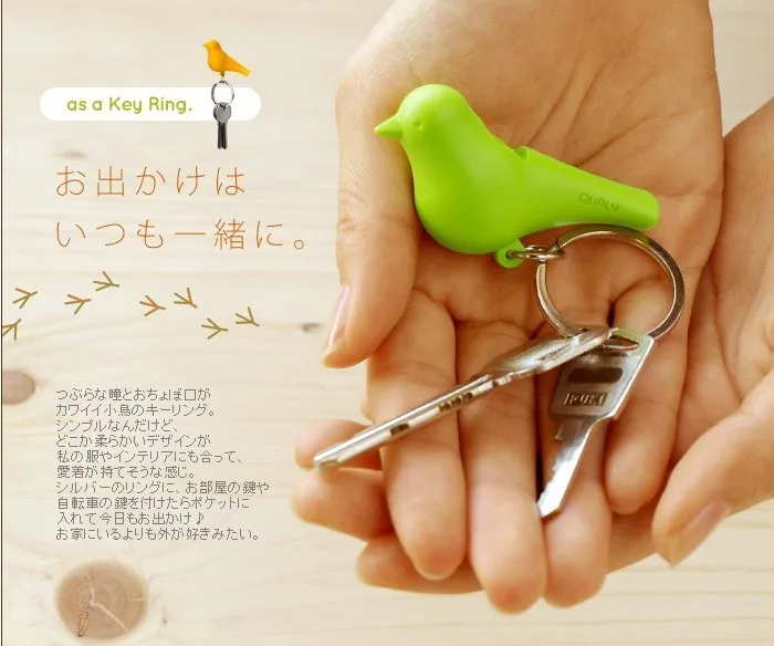 100pcs/lot Free Shipping Lover Sparrow Key Ring Birdhouse Keychain Gadget Home Bird Nest Wall Hook