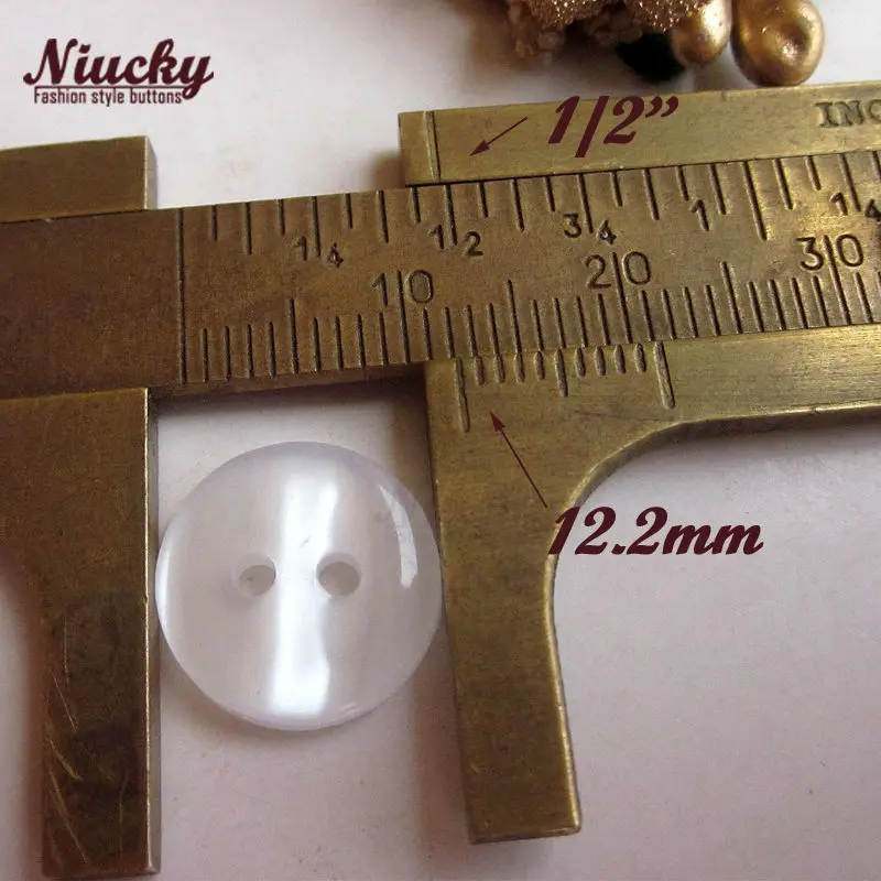 Niucky 10mm - 12mm 20L 2 Holes Double-deck Ripple Bread Shirt Buttons for Sewing Basic Resin Clothing Button R0101-013