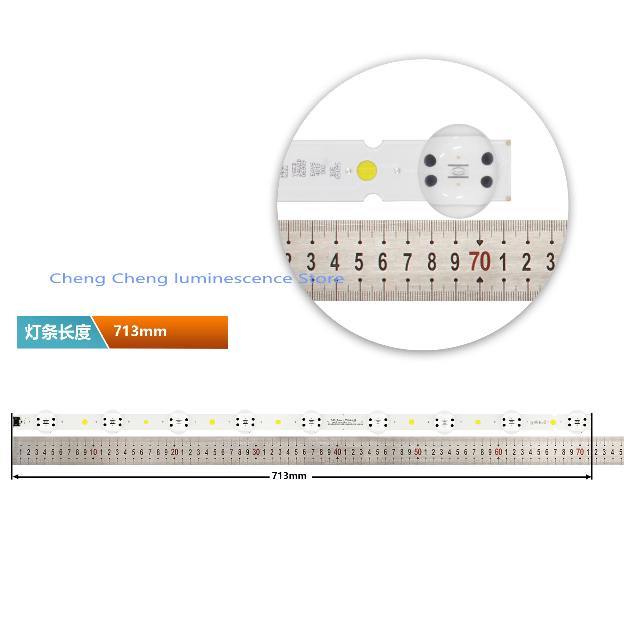 4piece/lot FOR LG SSC_65UK63_9LED_SVL650AS48A95_REV1.0  LED Lamp strip 100%NEW  713mm 9leds