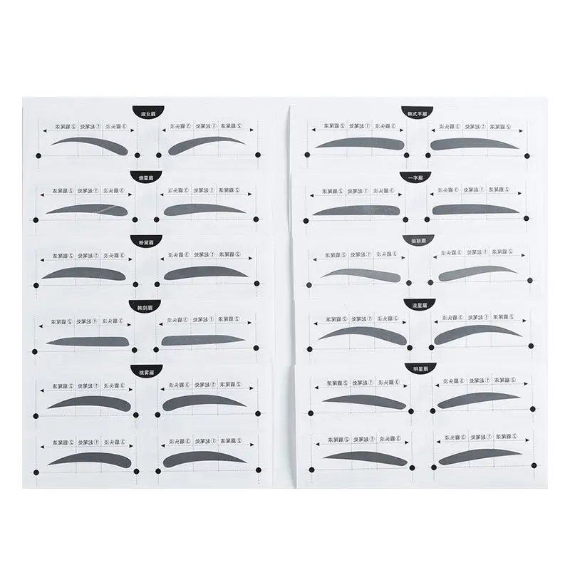 10pcs/set eyebrow sticker Grooming Kit beauty makeup tools eyebrow drawing shaper Template AC068