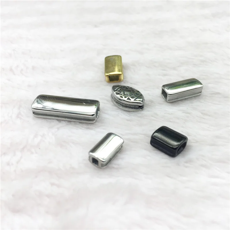 1.5-3mm Small Hole 316l Stainless Steel Cylinder/Eye Shape Beads Metal Charm Spacer Beads For Jewelry Making DIY Bracelet Beads