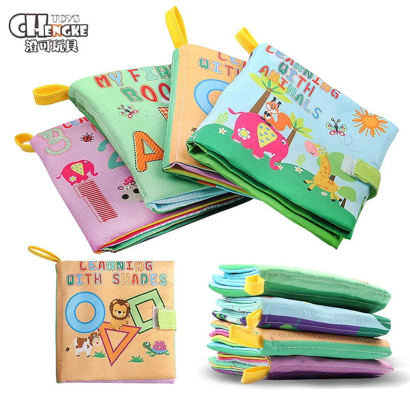 New Baby Color Cloth Book Puzzle Toys In English Forest Animal Digital Recognition Baby First Book