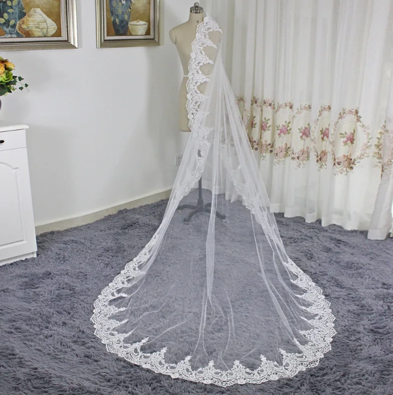 Braut Schleier Neue Klassische Spitze One-schicht Appliqued Hochzeit Schleier Elegant Hochzeit Zubehör