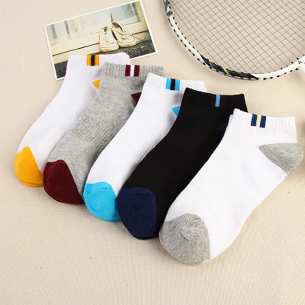 5 Pares/lote Algodão Meia Tornozelo Malha Respirável Ocasional dos homens Casuais Low Cut Socks 5 Cor Hit Calcetines Hombre Meias Curtas masculino