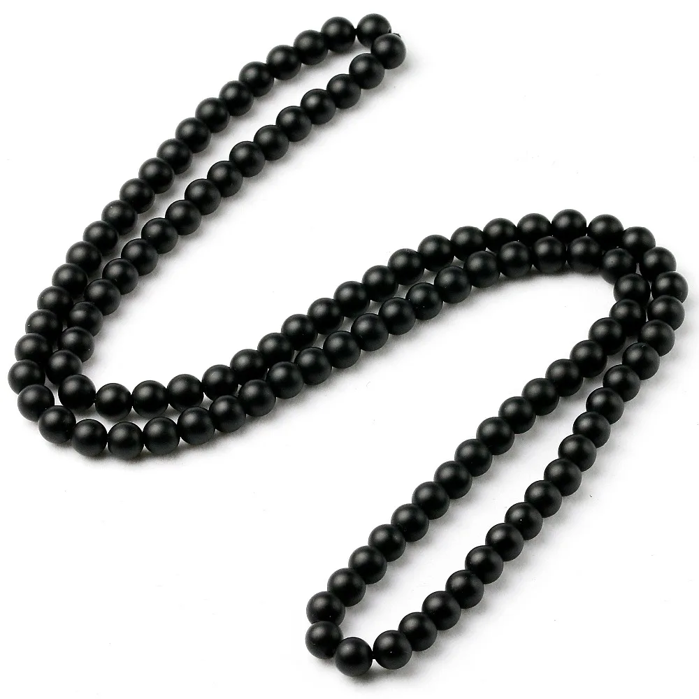 Matte Black Onyx Necklaces &Pendants Mens Natural Stone Women Beaded Long Necklaces Statement Female Jewelry Handmade Gift